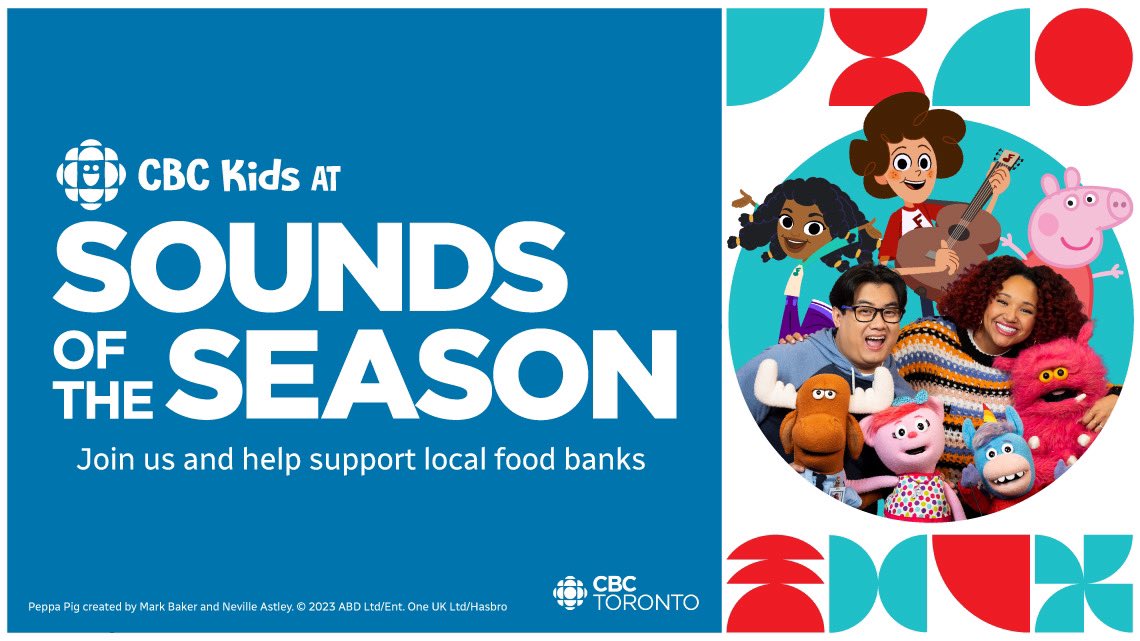CBC Toronto’s Sounds of the Season annual charity drive campaign is back. Show your support by: 1. Make a financial donation. 2. Donate to food bank. 3. Join us on Dec 8, at CBC Broadcast Centre for festive programming that will showcase impact of food banks. #SoundsOfSeason
