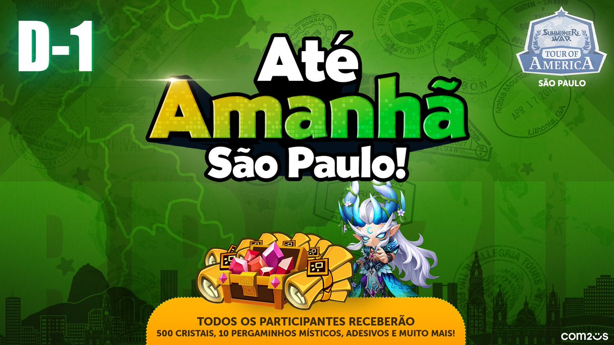 summonerswar_br's tweet photo. SWTOA SÃO PAULO É AMANHÃ! 💚

Todos os participantes receberão presentes especiais e mais no evento!
Mal podemos esperar para conhecer todos os nossos Evocadores amanhã!
O encontro acontecerá na Pocket House, 14h - 19h!

#SummonersWar #Com2uS #SWTOA2023 #SWTOA #SWTOASaoPaulo https://t.co/zxMV6inhGp