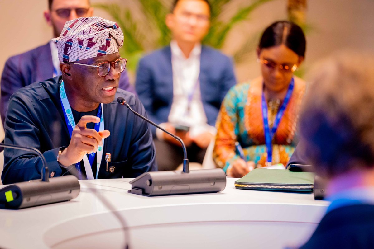 jidesanwoolu's tweet photo. Today at #COP28 , I rallied global support for long-term funding to tackle Lagos' water shortage. At a side meeting during the #UNClimateSummit, I emphasized the need for sustainable financing to meet our city's growing demand for safe water. 

Lagos, home to 22 million, faces a daily demand of 700 million gallons of water but struggles to supply even 210 million due to infrastructure shortages. This isn't just a social service; it's an economic necessity vital for public health. 

Despite abundant water bodies, the state utilizes only 40% of its water facilities. Lagos needs about $2.8 billion investment in water infrastructure to meet the population's needs. It's time to bridge this gap through strategic partnerships. 

I highlighted the urgency for equitable global investment in water projects. Every human deserves equal access to clean water, regardless of gender or location. Lagos, with its youthful population, is a promising investment hub, and we need committed partners that want to drive real change. 

The side meeting, which was moderated by the Secretary General of Insurance Development Forum, Ms. Ekhosuehi Iyahen, had seven other panelists, including Chief Executive Officer (CEO) of WaterAid, Tim Wainright, Chief Sustainability Officer of PepsiCo,  and CEO of Dalmia Cement in India, Mahendra Singh

Others were COO of https://t.co/txONmaKJze, Vedika Bhandarkar, Managing Partner of AquaForAll, Josien Sluijs, Assistant Director General of Food and Agriculture Organisation at UN, Maximo Torero, and former CEO of Mars, Incorporated, Grant Reid.