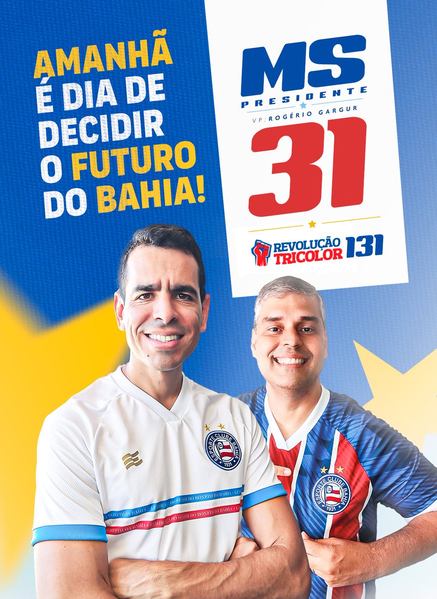 revoluctricolor's tweet photo. Amanhã não tem o que pensar! Para presidente é @omarcelosantana , para vice-presidente é @rogeriogargur , e para o conselho deliberativo é Revolução Tricolor - 131! 

#MS31
#RT131 https://t.co/WldFVi9noD