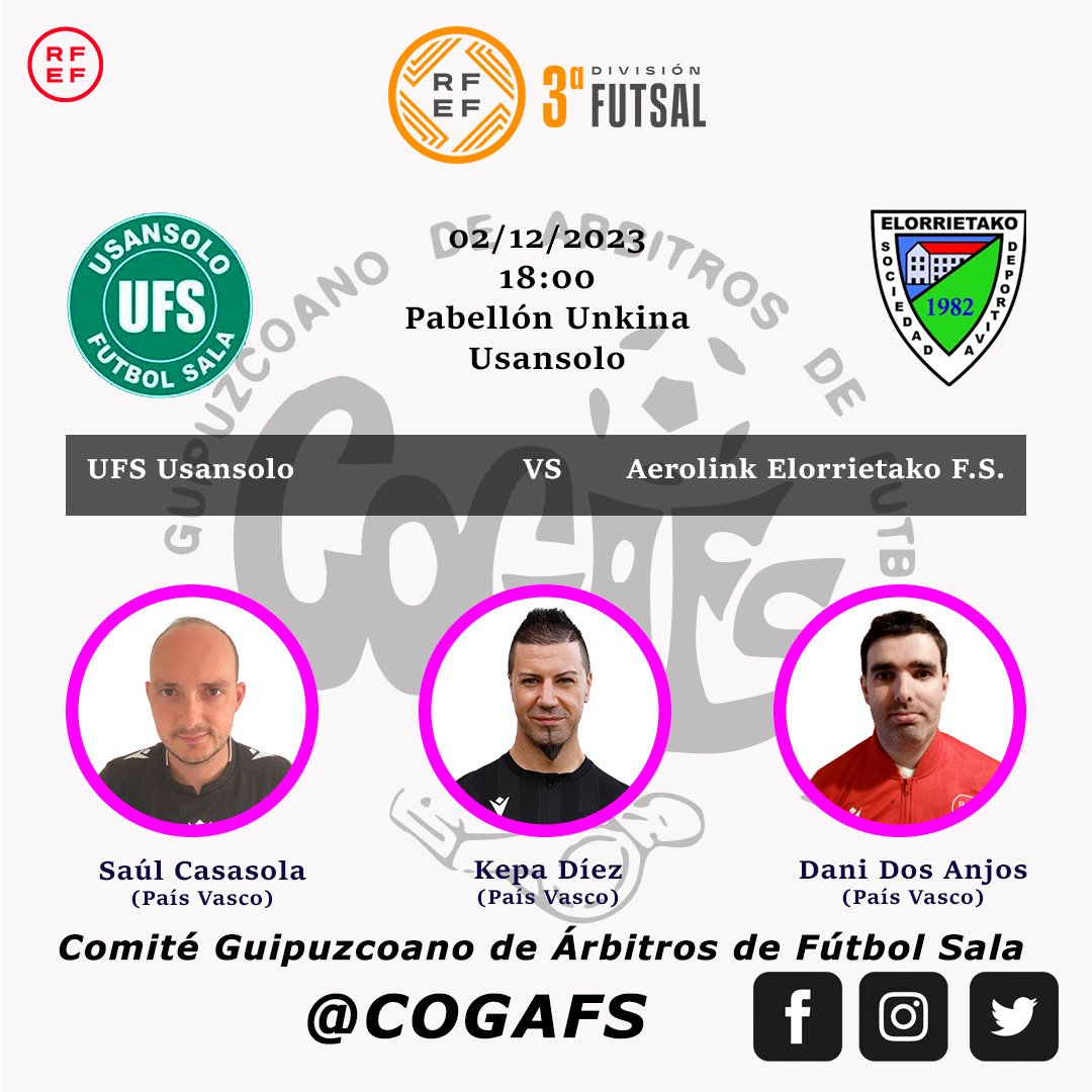 CoGAFS's tweet photo. 📄 Designaciones | 3ª División

#futsal #aretofutbola #futsalreferee #referee #arbitro #arbitra #ctafs #rfef #quenotelocuenten #cogafs https://t.co/BabMUs9UtY