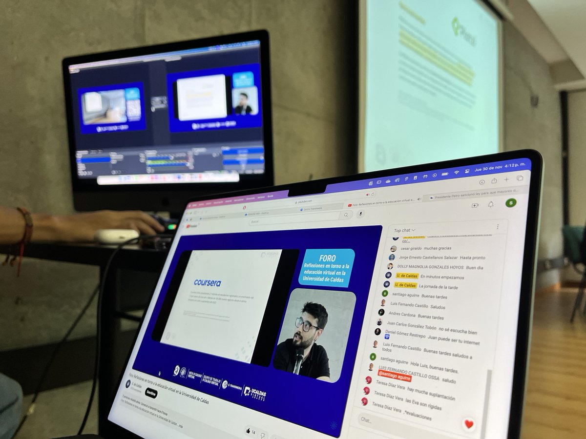 c_transmedia's tweet photo. Durante el #foro de educación virtual de la @udecaldas, expusimos las #metodologías #transmedia empleadas en nuestros productos E-learning y su impacto en los procesos de aprendizaje. Junto a investigadores, exploramos el futuro de la educación y los desafíos todavía a enfrentar. https://t.co/ApUzN7AonC
