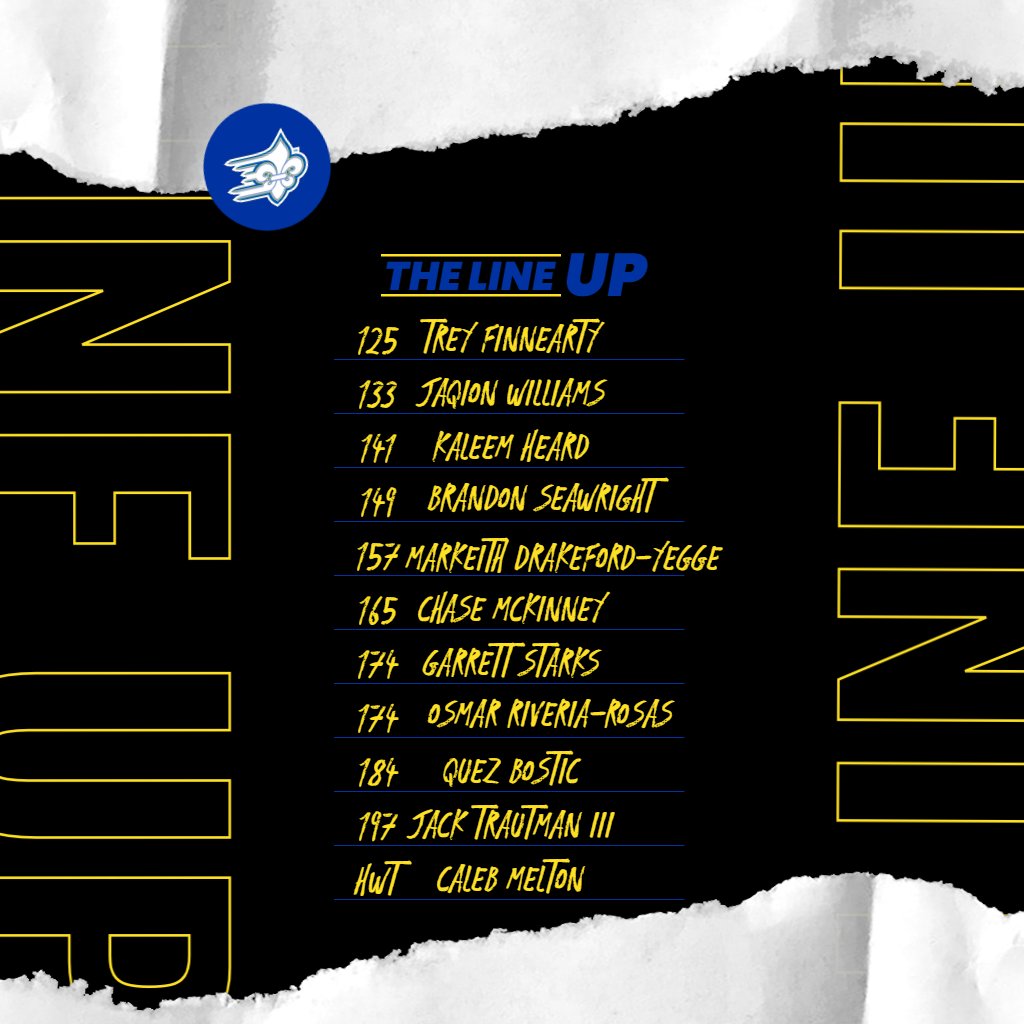 limestone_UMWR's tweet photo. Starting Lineup for tonight's dual.

⏰ 7:30PM
📍Timken Gym Gaffney, SC
📺 https://t.co/q0IOC8fSA8 https://t.co/WDNd3ZD7ic