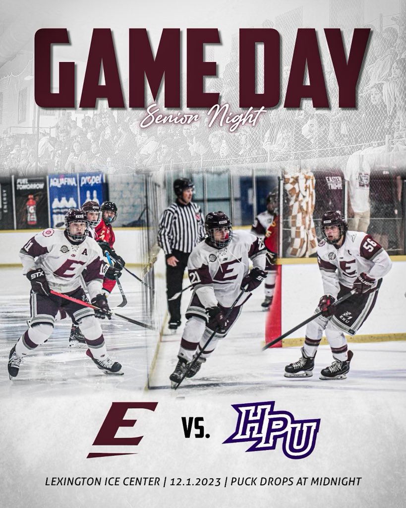 EKUhockey's tweet photo. Gameday! EKU Senior Night!

📍 Lexington Ice Center
⏰ MIDNIGHT
vs High Point University
$6 ADMISSION | Cash and Venmo

@EKUBarstool @EKUCampusRec @easternprogress https://t.co/YI8vXhJbTn