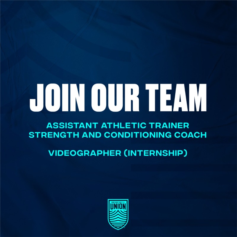 MontereyBayFC's tweet photo. 💬 Are you ready to join the Greatest Union of Land &amp; Sea?! We're hiring!
 
🏟️ 𝗔𝘀𝘀𝘁 𝗔𝘁𝗵𝗹𝗲𝘁𝗶𝗰 𝗧𝗿𝗮𝗶𝗻𝗲𝗿/𝗦𝘁𝗿𝗲𝗻𝗴𝘁𝗵 &amp; 𝗖𝗼𝗻𝗱𝗶𝘁𝗶𝗼𝗻𝗶𝗻𝗴 𝗖𝗼𝗮𝗰𝗵
🏟️ 𝗩𝗶𝗱𝗲𝗼𝗴𝗿𝗮𝗽𝗵𝗲𝗿 (𝗜𝗻𝘁𝗲𝗿𝗻𝘀𝗵𝗶𝗽)

Click below to apply online today!