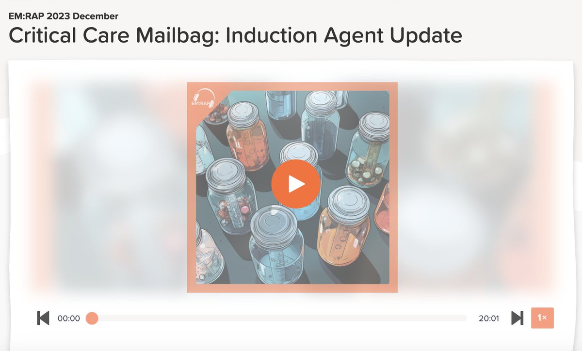 EMSwami's tweet image. Check out the December #EMRAP free content: induction meds w/ @emcrit bit.ly/49YCmfr

#Intubation #RSI #emergencymedicine #criticalcare #airway #ketamine