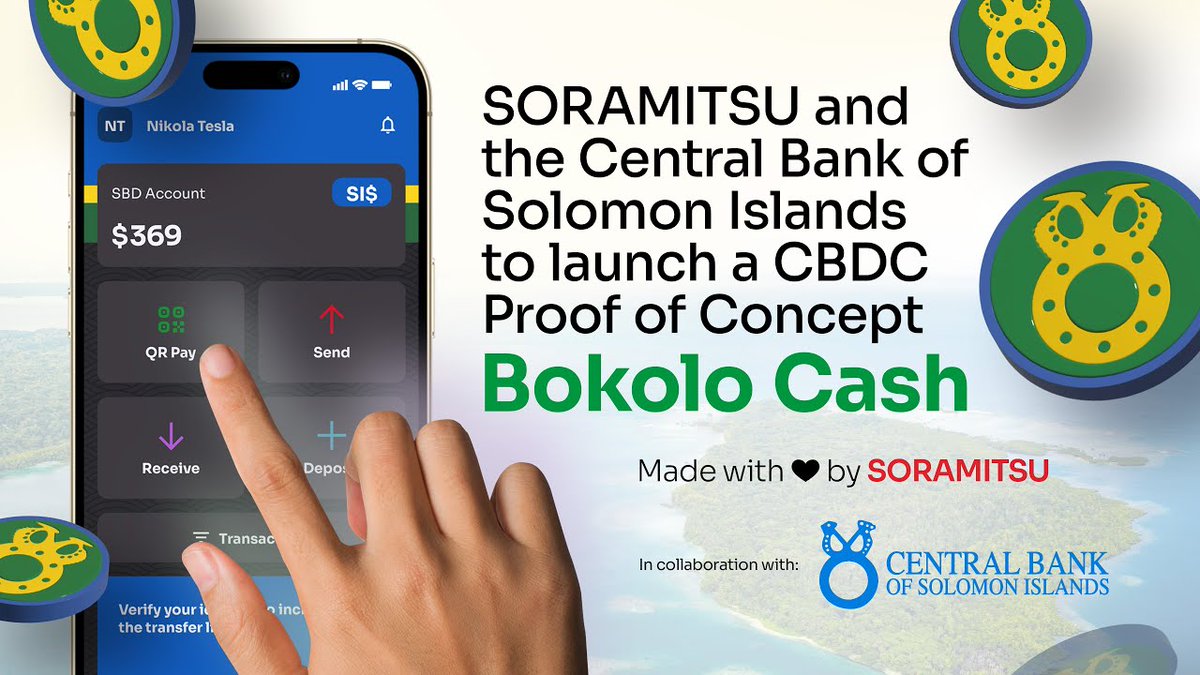 Criptoinforme's tweet image. 🌐El Banco Central de las Islas Salomón y Soramitsu se unen para probar la moneda digital del banco central (CBDC) llamada Bokolo Cash. ¡Una asociación emocionante para explorar la innovación en blockchain y las monedas digitales! 

#Criptoinfo