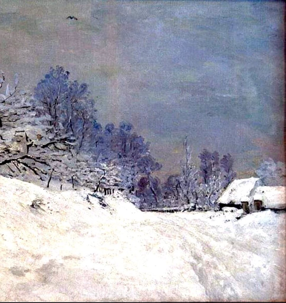 olgatuleninova's tweet photo. The Road in Front of Saint-Simeon Farm in Winter  1867 ,oil on canvas
painting by Claude Monet (Museum: Department
of Paintings of the Louvre) https://t.co/BmdDtKBOky
