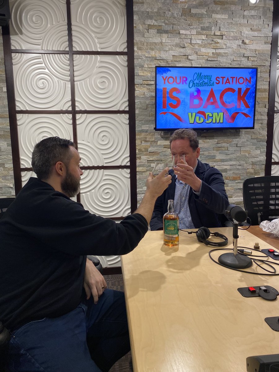 The <a href="/NLDistilleryCo/">The Newfoundland Distillery Co</a> has released its “Newfoundland Whisky” - thanks to Peter Wilkins for the chat and taste! 

Learn more during the #IrishNL show tomorrow AM. <a href="/590VOCM/">YOUR VOCM</a>