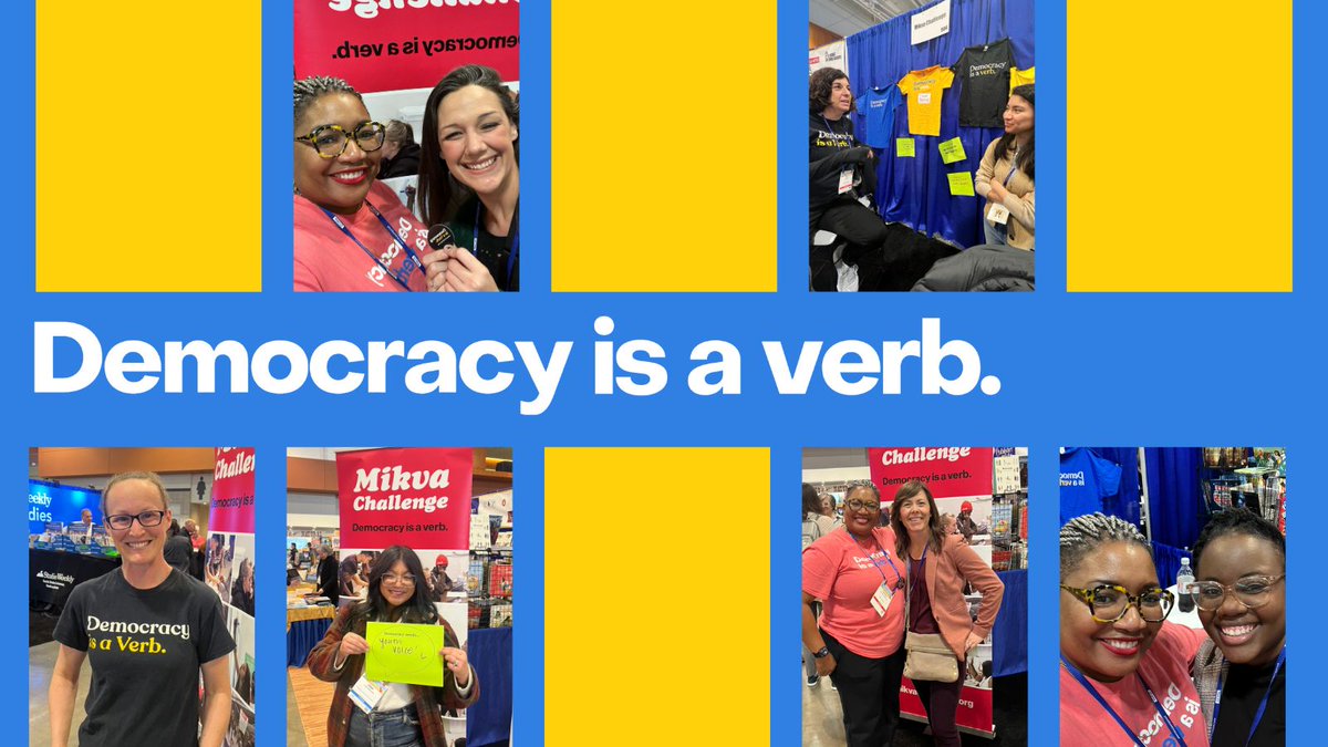 It's been an incredible and inspiring day at #NCSS2023 💙 We've connected Mikva teachers representing districts from coast to coast! Did you know that Mikva Challenge partners with sites across the country to engage over 300,000 students per year? These teachers make it possible!