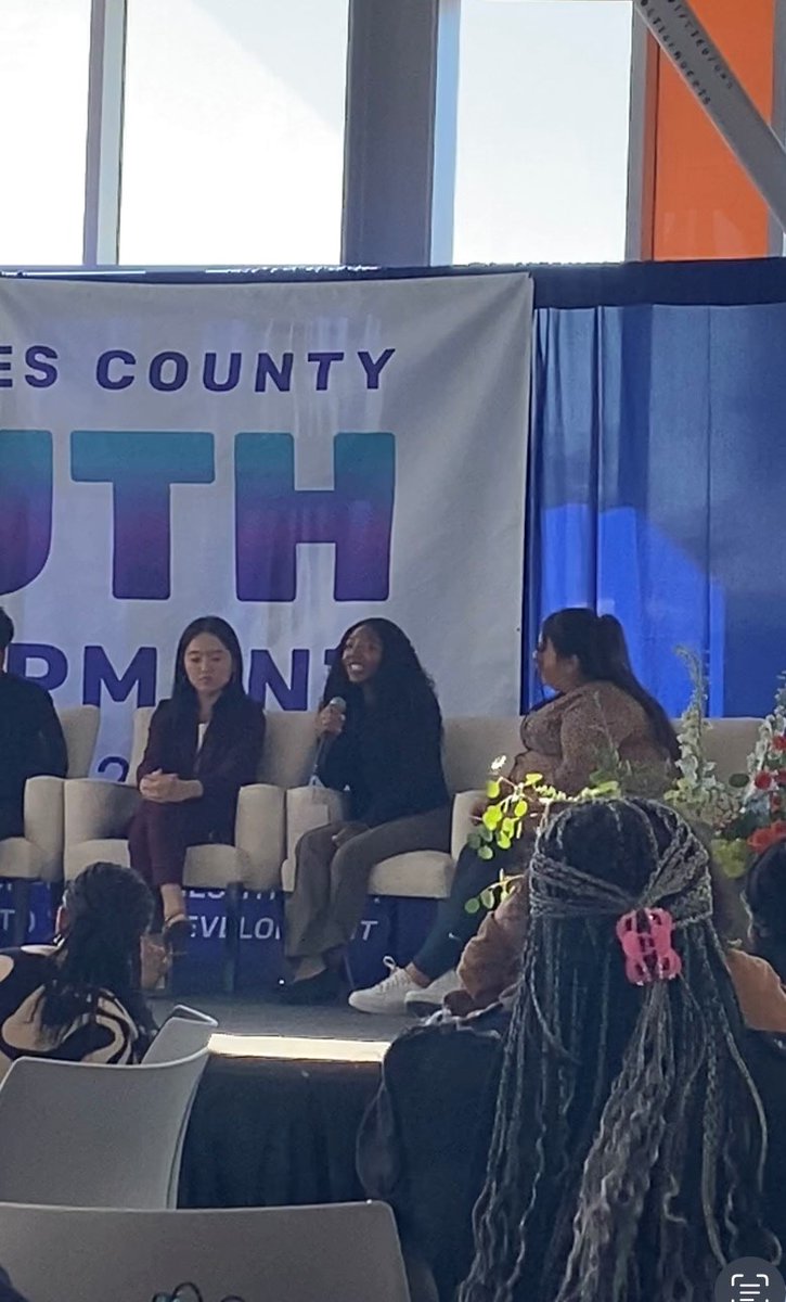 BoldVisionLA's tweet photo. ED Maria Brenes joined youth with Partner @ActCommunities at today's @lacyouthdev inaugural Youth Summit at @latradetechcollege. Our Youth Council members Angela Yang &amp; Kahlila Williams participated on a leadership panel, uplifting youth voices w/n LA County! #LAYouthSummit2023 https://t.co/Aq6xlhtjRz