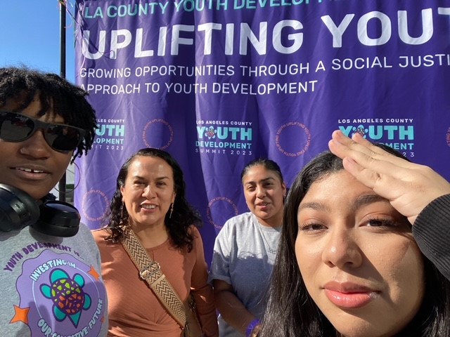 BoldVisionLA's tweet photo. ED Maria Brenes joined youth with Partner @ActCommunities at today's @lacyouthdev inaugural Youth Summit at @latradetechcollege. Our Youth Council members Angela Yang &amp; Kahlila Williams participated on a leadership panel, uplifting youth voices w/n LA County! #LAYouthSummit2023 https://t.co/Aq6xlhtjRz