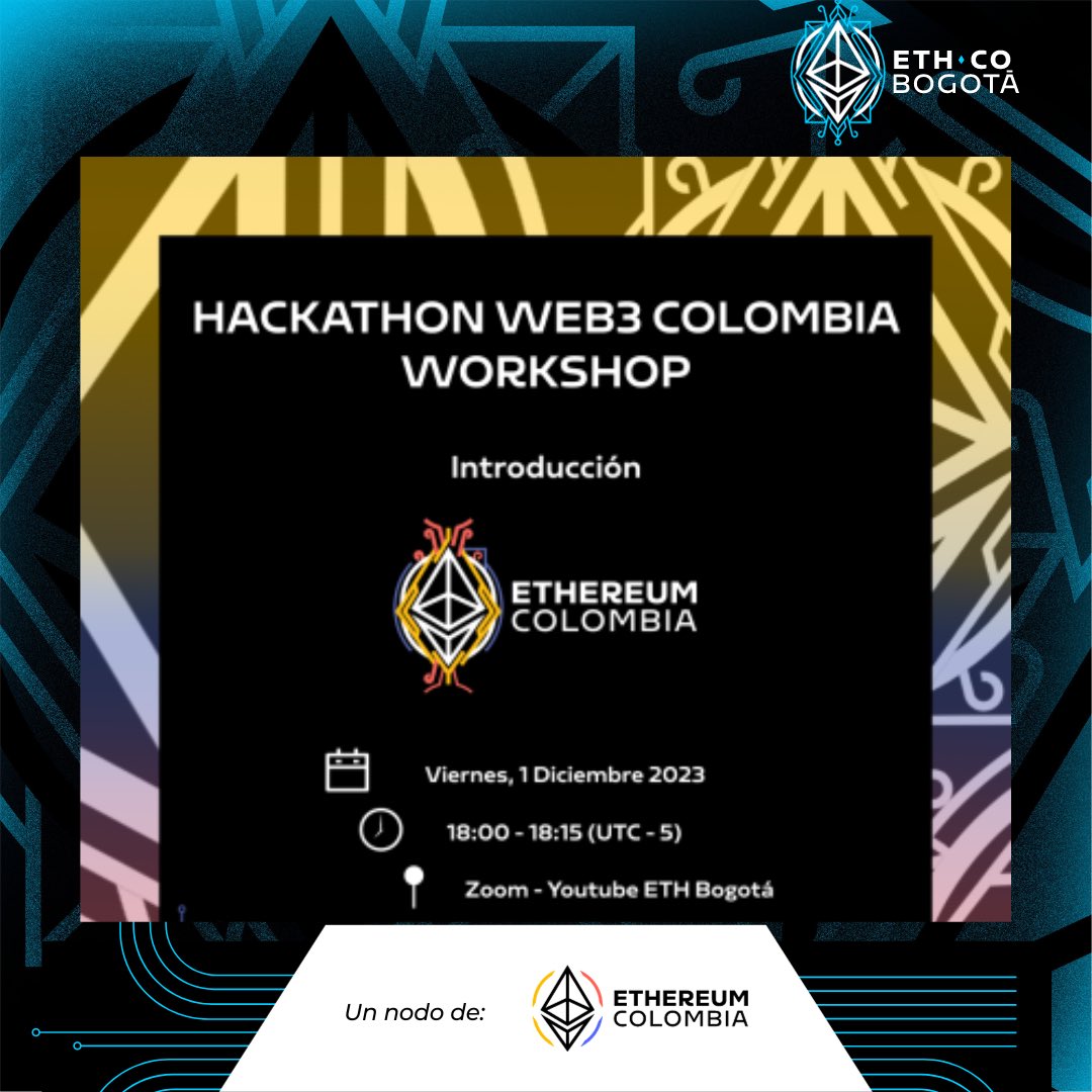ethcobogota's tweet photo. Ya estamos en vivo en nuestra 3 sesión #pre_hackathon
Únete siguiendo el enlace 🔗👇🏼y conoce más acerca de @meta_pool & @ReFiMedellin y las expectativas de ambos proyectos para nuestra #HackathonEthBog2023🇨🇴 https://t.co/Wp2Ego2tXT