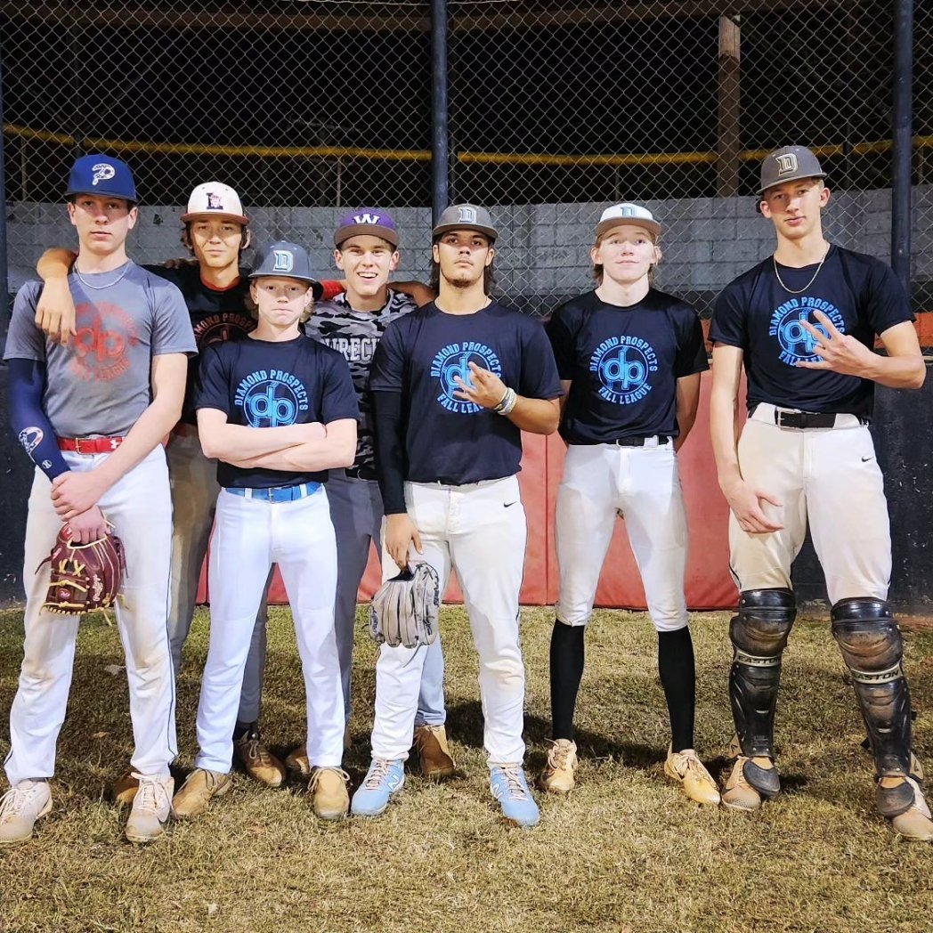 17U players who represented their schools for the 2023 Diamond Prospects Fall League. Proud of these young men and their competitive grind this season. S. Holmes (PHS), A. Church (LHS), T. Woody (DHS), J. Higgs (WHS), L. Torres (DHS), M. Smith (DHS), C. Mitchell (DHS)