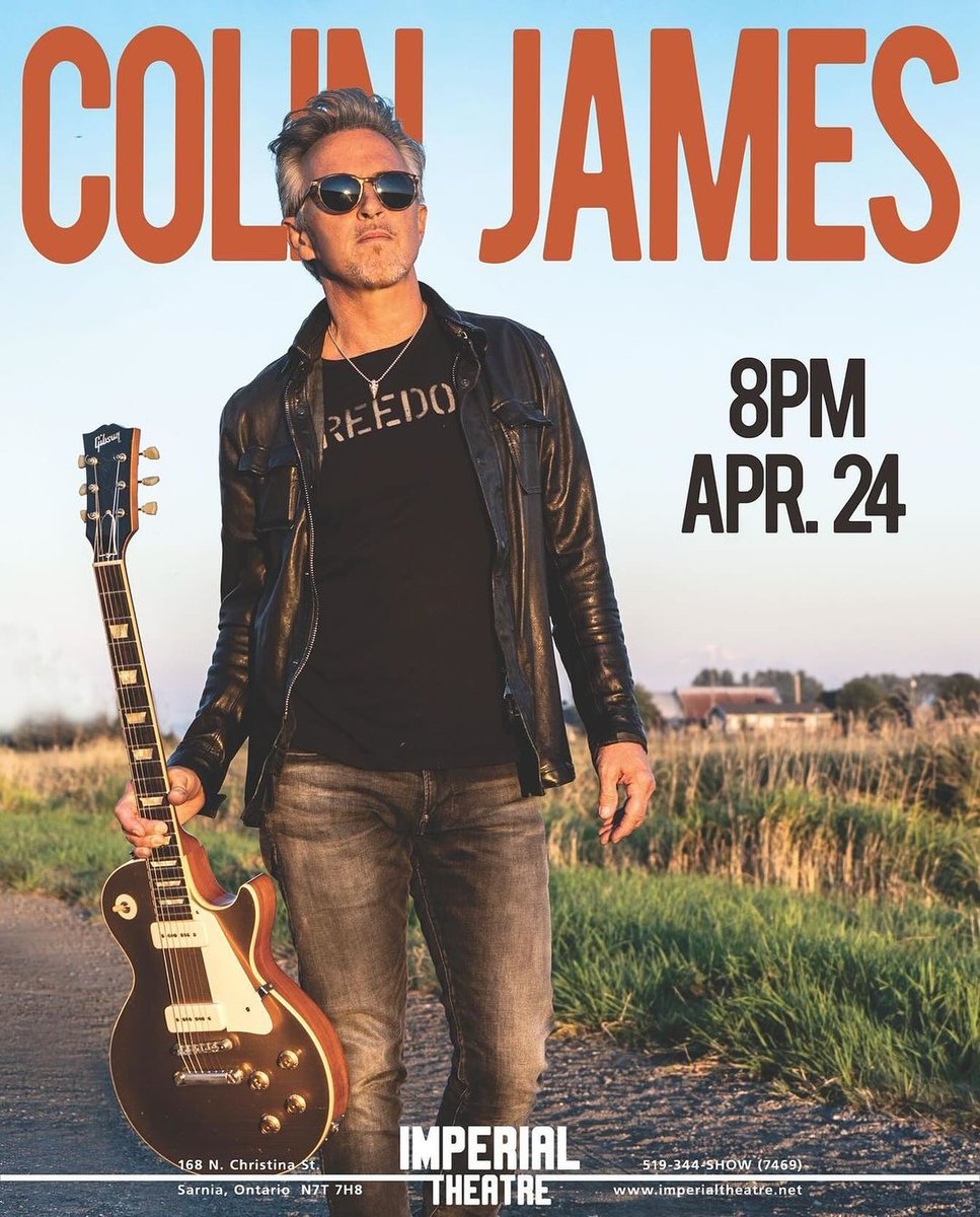 JUST ANNOUNCED! The Colin James Trio is coming to the Imperial Theatre in Sarnia, Ontario on April 24th, 2024! Tickets are on sale now. Check out colinjames.com/events for more info and to buy tickets! #sarniaontario #sarnia #imperialtheatresarnia #colinjames #colinjamesband