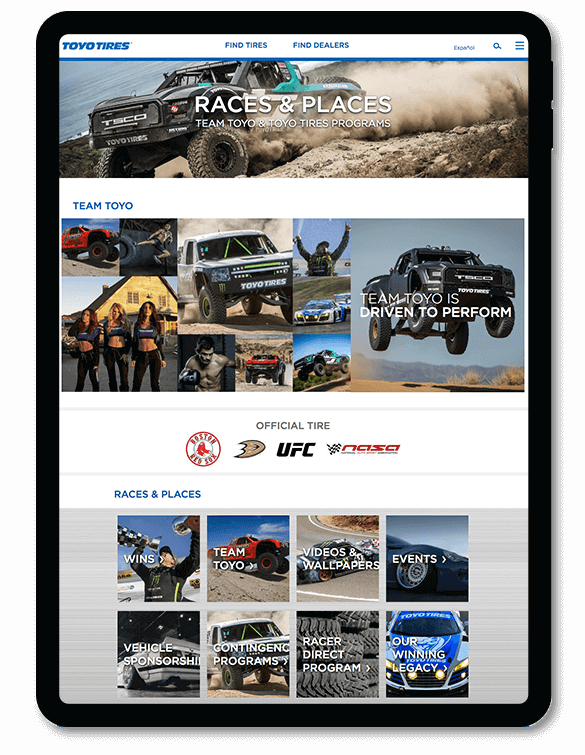 DCGONE_'s tweet photo. Struggling to compete online? Discover how The Agency at DCG ONE propelled Toyo Tires to success with a high-performance website, including a revolutionary tools. Drive your brand forward with innovative concepts, UX, design, SEO, and ongoing improvements. https://t.co/MFrEHJezsh https://t.co/8HPBNBsyEw