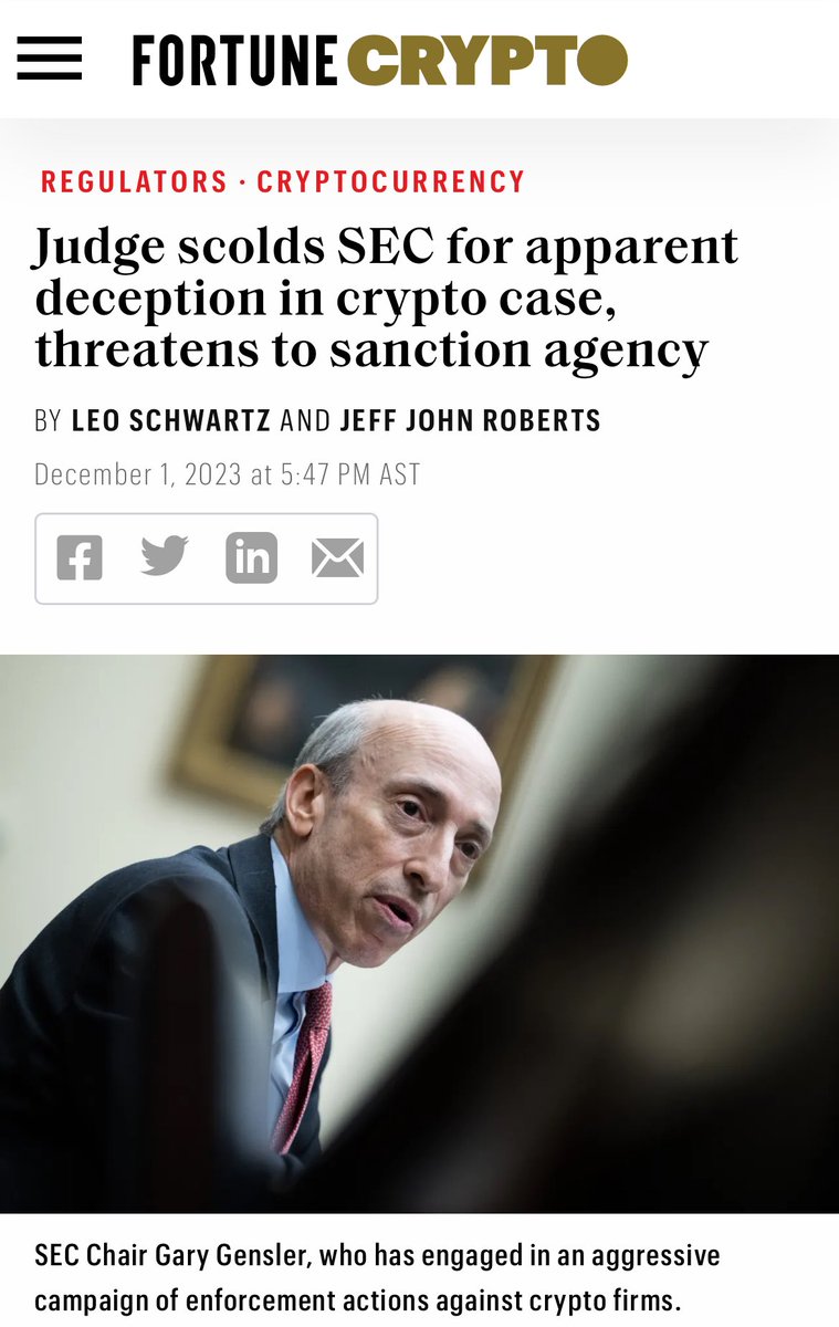 NewsAsset's tweet photo. I thought you were supposed to protect us ⁦@GaryGensler⁩ , not lie and deceive to get an outcome you wanted. I sure hope you approve the ETF and actually do your job. 

History will not be kind to you, sir. https://t.co/oCViQ3JUY9