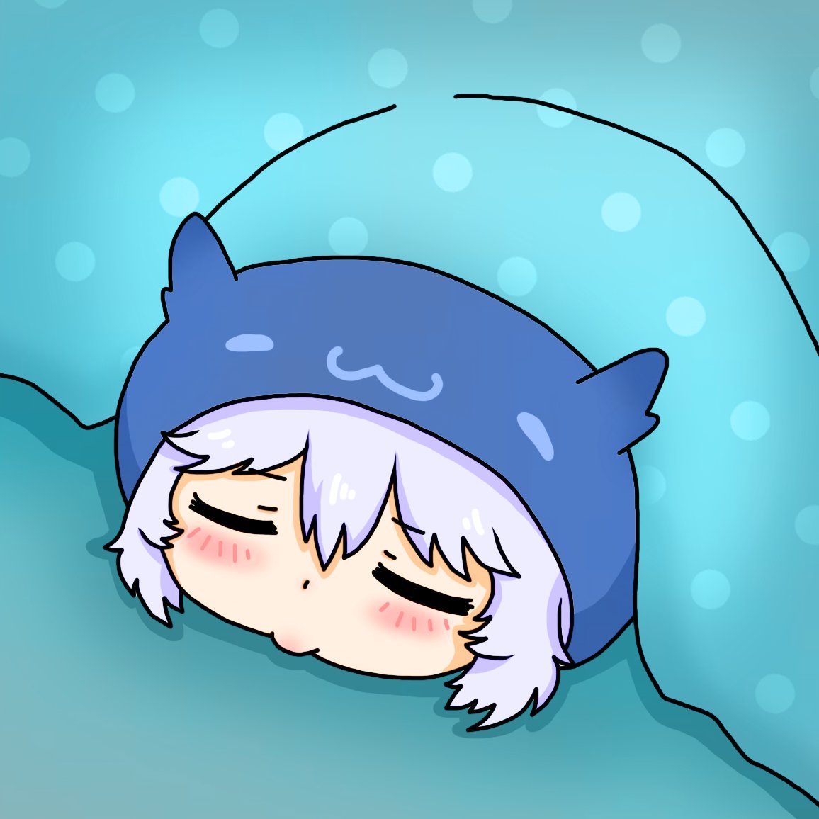 「Good Night! Hyvää yötä!  」|Lumi 💙 Vtuberのイラスト