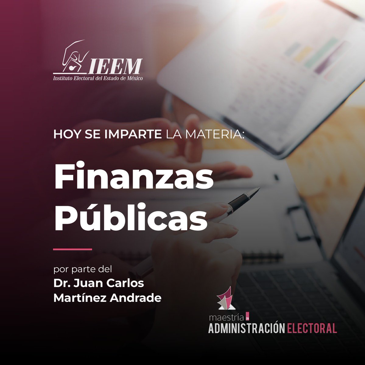 #PosgradosIEEM 🎓 | Dr. Juan Carlos Martínez Andrade imparte la materia “Finanzas Públicas” de la Maestría en Administración Electoral.
