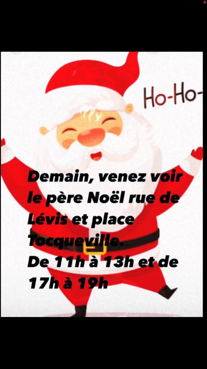 Venez nombreux !
#Paris17 #PèreNoël 🎄🎅🎄🎅 #LévisVillage #RueDeLévis #PlaceTocqueville #noscommercesontdutalent 🎅🎄🎅🎄