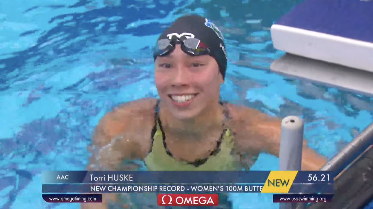 TORRI. HUSKE. 56.21. 100 FLY.

New US Open Championship Record with a ROARING first 50 split of 25.81 🥶