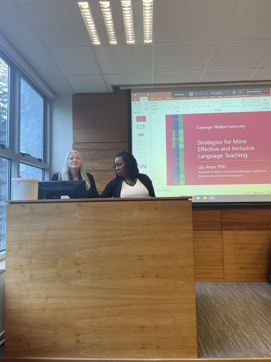 s_ross_ucc's tweet photo. We had a fantastic, thought-provoking workshop today on Strategies for More Effective and Inclusive World Language Teaching with @UjuAnya . Lots of work to do! Thanks to @Margot_114 for organising. https://t.co/yQC9KpbXjP