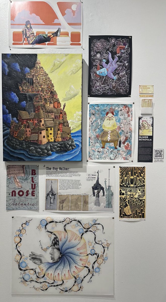 wittarnold2's tweet photo. Don Mills CyberARTS Grad Students’ Arts Show at the Japanese Cultural Centre Friday evening. A few examples of the proud work - with ongoing pathways to so many Arts opportunities in art, film, and all visual forums #CyberARTS https://t.co/Jldy3koXWw