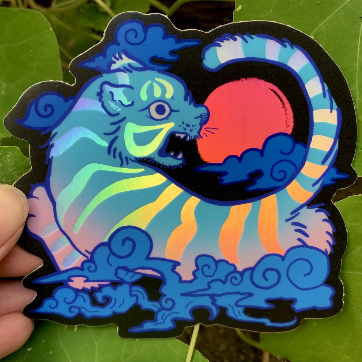 eggcatandbird's tweet photo. Yayay so happy my stickers came in. So shiny!!! One of the first holographic sticker designs I made / drew.
#holosticker #sticker #dragon #tiger #zodiac #art #ArtistOnTwitter https://t.co/OomonF9l6Q
