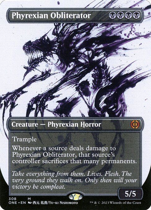 MarshMelloGeek_'s tweet image. Favorite Card №13: Phyrexian Obliterator 🖤
A nightmare unleashed. Dare your opponents to touch it and watch their world crumble. #MTG #Phyrexian #BoardControl #FearTheObliterator