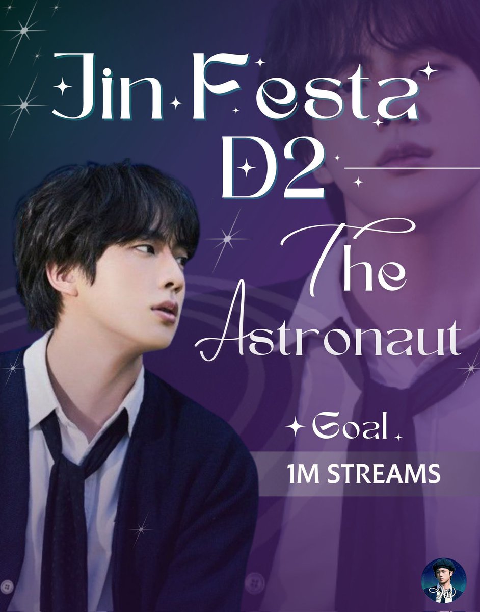 Join the #JinFesta_D2 challenge with The Astronaut 🥳

🎯 1M combined Spotify streams
🔒 Special tinyurl.com/JinFestaD2
🔈 Normal: bit.ly/FestaTheAstron…

🎯 12,040 Youtube playlist views
😇 #TeamHeaven: bit.ly/TeamHeavenD6
🤩 #TeamSparkle: bit.ly/TeamSparkleD6

🍎 Apple