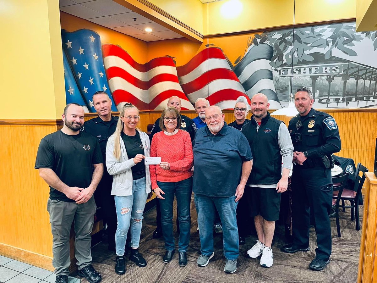FishersChief's tweet photo. We want to thank Mike and Debbie Laird, parents of Fallen Officer Jake Laird, and the folks at Sunrise Cafe Uptown for treating our officers to a great meal! 

Both the Cafe and The Jake Laird Foundation donated money so our officers can get a delicious meal this holiday season! https://t.co/jLHTAWcobC