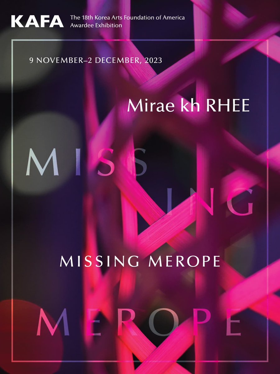 Check out the closing reception of 𝙈𝙞𝙨𝙨𝙞𝙣𝙜 𝙈𝙚𝙧𝙤𝙥𝙚 tomorrow at the Korean Cultural Center Los Angeles Art Gallery. This installation is part of the 18th KAFA Awardee Exhibition, by awardee Mirae kh RHEE. RSVP here: givebutter.com/W-FRIENDS
