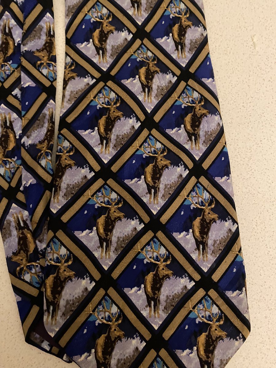 RyangoldWX's tweet photo. Just because I’m on the evening doesn’t mean I’m not still doing a #funtiefriday ! With today being December 1st it marks my winter and Christmas themed ties. Todays are some Elk in the snow!! https://t.co/YRFDuBvw4e