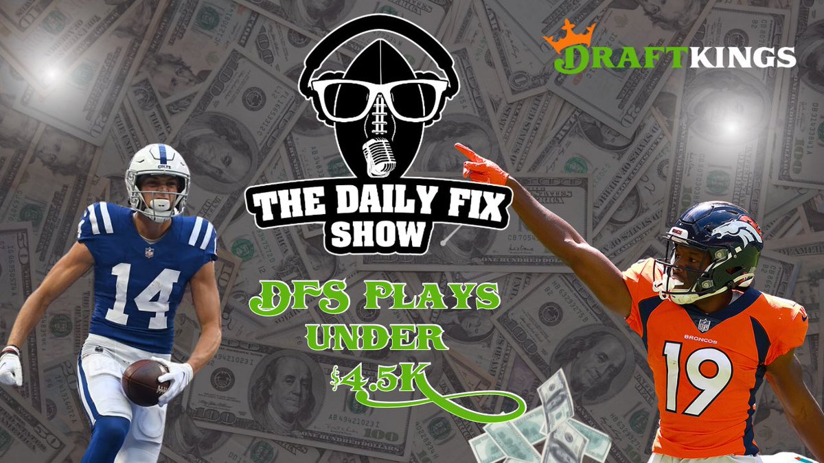FANTASYINFRAMES's tweet photo. 💰💰💰💰DFS FRIDAY NIGHT💰💰💰

Join @KeithFlemming &amp; @JoeEMatz on #TheDailyFix at 8PM EST for winning advice for your #DraftKings lineups for Week 13!

#DFS 

🔗: https://t.co/6VCbUQU5na https://t.co/lrcCrzlkQ7