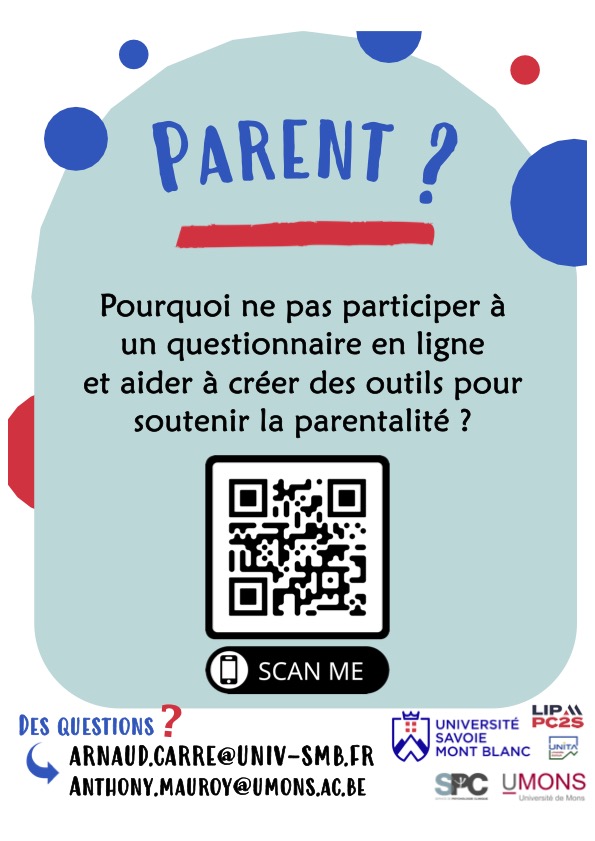 👋 RELANCE - Il nous manque des participantes et participants -
Appel à participation à une étude - Avis aux parents d'enfants de 2 à 6 ans - Participez à cette étude internationale sur la compréhension des émotions des enfants et au sein du couple. 
👉 lnkd.in/ejtrhP93