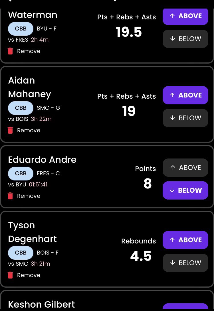 #CBB plays we like on <a href="/sportsbattleapp/">SportsBattle</a>. Last play is Gilbert over 2.5 ast

Use code EWJIOE28 to get $100 deposit match to start off &amp; get higher payouts than other sites 🏀💰

#sportsbattle #prizepicks #winbig #cbbpicks #chalkboard  #collegehoops #cbbplays #cbbprops #playerprops