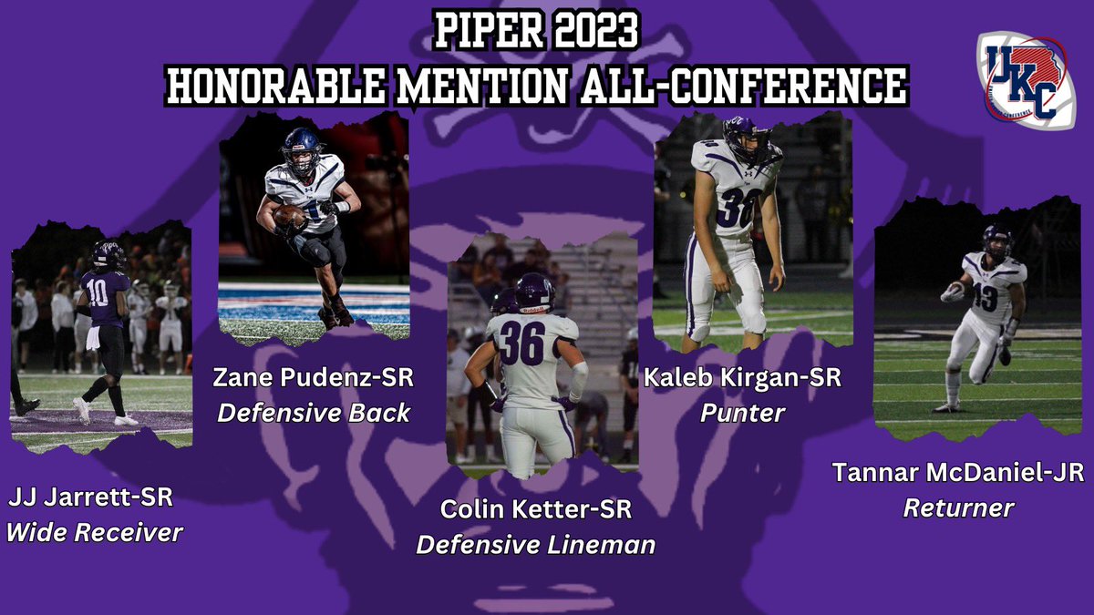 Congratulations to all the Pirates with All Conference honors!  Hard work pays off! #piperfootball #piratenation