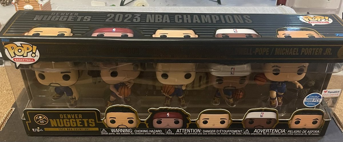 Mail Call! My Funko Pop Denver Nuggets 2023 NBA Champions Finals 5pk is finally here.Pretty cool.#funkopop #funkopops #Collector #funkocollector #denver #nuggets #champion #nbafinals #jamalmurray #nikolajokic #jokic #michaelporterjr #limitededition #fanaticsexclusive #basketball