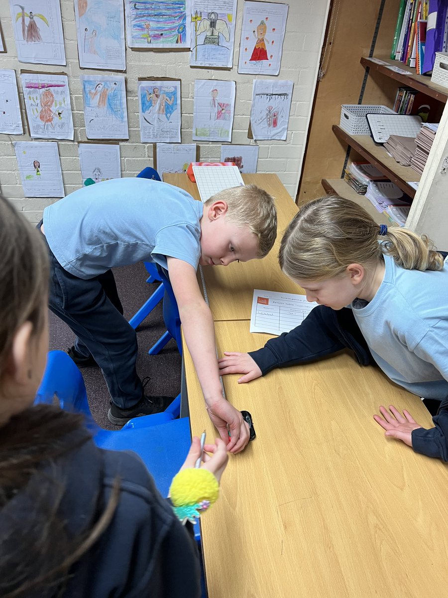 GPSmrsshotton's tweet photo. @GPSMrsSpruce Y3 investigated friction today. We kept all variables the same except for the material on the surface of the ramp, and measured the distance our toy cars traveled. Some great discussion about the effects of friction…  and super measuring skills! #gpsscience https://t.co/nPUWML5rOC