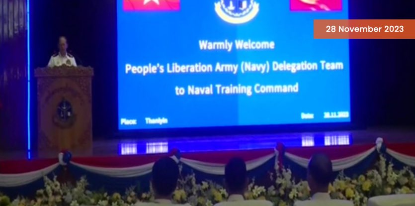 rajfortyseven's tweet photo. #CCP #China #PLAN #44EscortFleet briefed by #Tatmadaw Navy #TrainingCommand HQ. https://t.co/xexPIghyqH