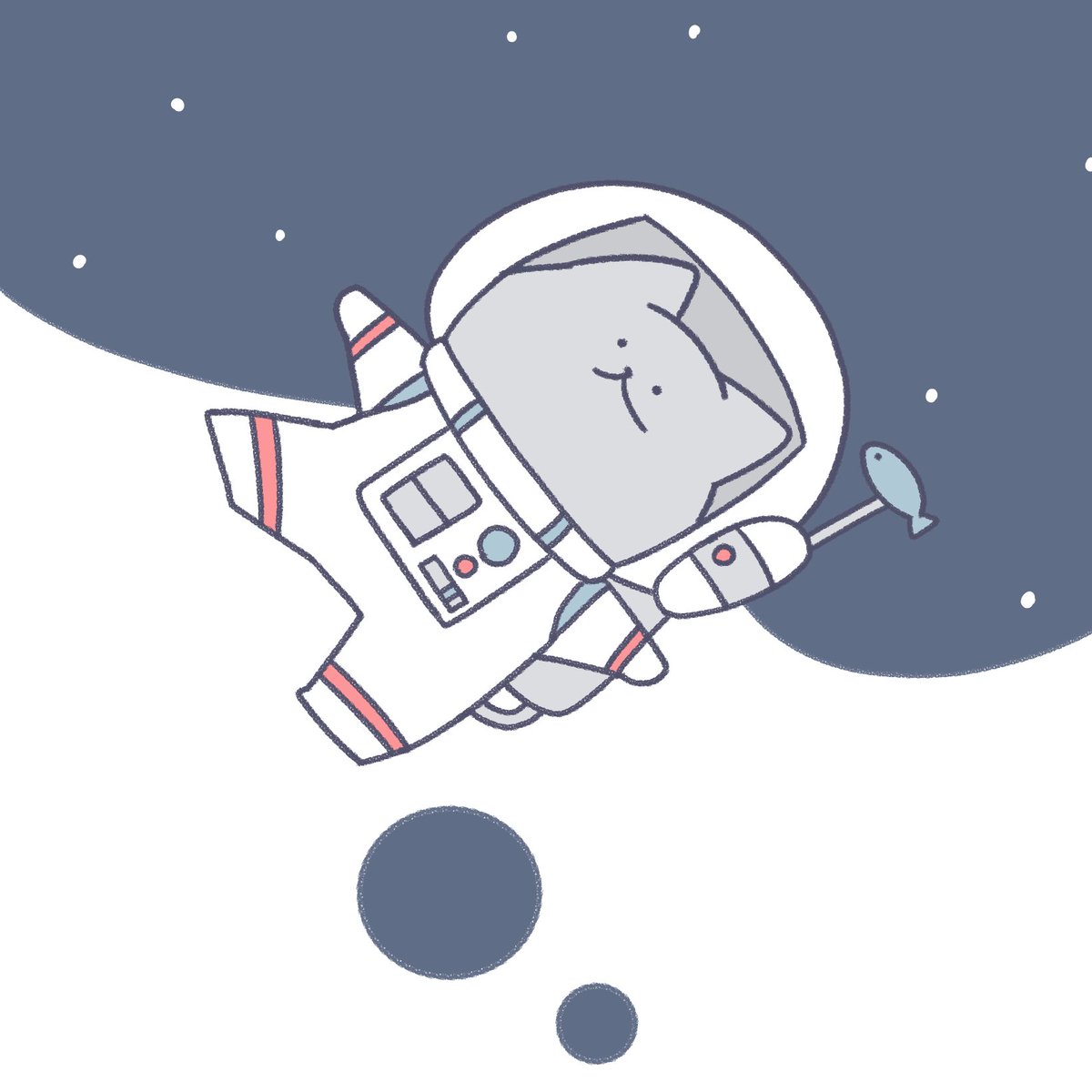 「今日12月2日は日本人宇宙飛行記念日」|猫原のしのイラスト