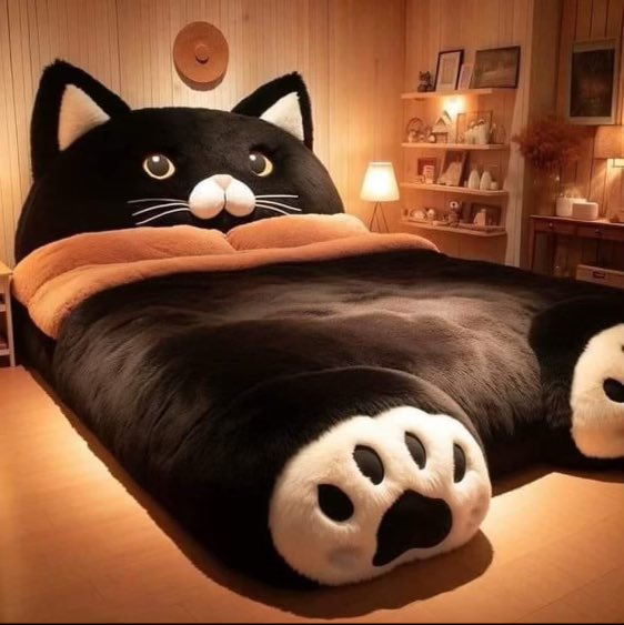 Here is the perfect #tuxie bed for anyone who that needs a #catnap. #tuxiesrule #meowkittything🐈‍⬛🐾❤️