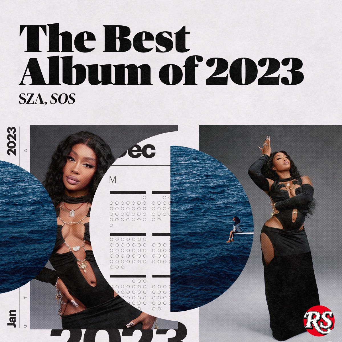 RollingStone's tweet photo. Rolling Stone names @sza's 'SOS' as the 👑 #1 ALBUM OF 2023.

"If there was ever any doubt that SZA was a key voice in her generation (which the five years since her 2017 debut, Ctrl, could very well have sown), SOS decimated it."

Full list: https://t.co/BjUxwKYaMa https://t.co/zykJBAMphR