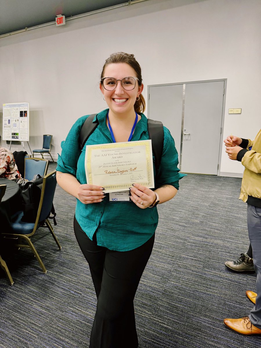 Rebecca E. Ruggiero-Ruff, PhD (@reproruggiero) on Twitter photo First poster presentation as a post doc and won best poster award! Thankful to <a href="/UCIrvine/">UC Irvine</a> Immunology Fair poster judges and to all who stopped by my poster, <a href="/ImmunologyAAI/">The American Association of Immunologists (AAI)</a>, and to my wonderful mentor, <a href="/meeragohnair/">Meera Nair</a> 👩🏻🔬🥼🔬 Go RELM alpha and eosinophils! First poster presentation as a post doc and won best poster award! Thankful to <a href="/UCIrvine/">UC Irvine</a> Immunology Fair poster judges and to all who stopped by my poster, <a href="/ImmunologyAAI/">The American Association of Immunologists (AAI)</a>, and to my wonderful mentor, <a href="/meeragohnair/">Meera Nair</a> 👩🏻🔬🥼🔬 Go RELM alpha and eosinophils!