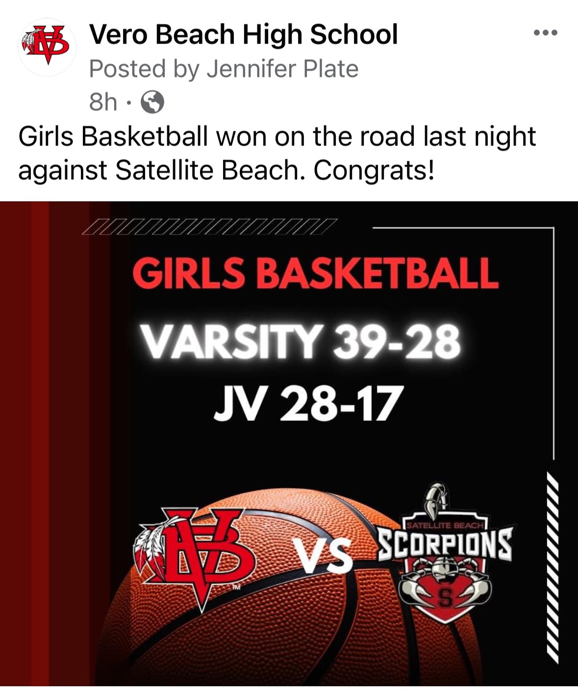 Vero Beach defeats Satellite in girls basketball