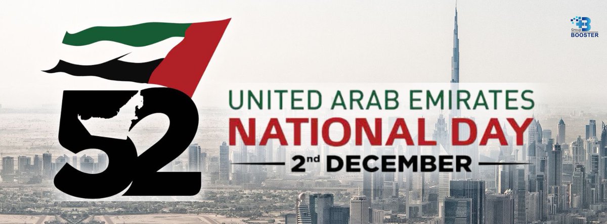 boostergroup_ae's tweet photo. Happy 52nd UAE National Day 🇦🇪 
#UAENationalDay #UAENationalDay2023 https://t.co/ILpKObLpBp