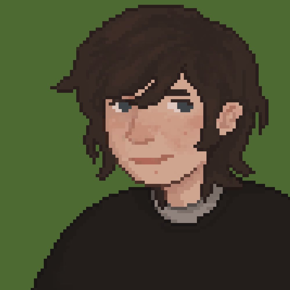 I have a pixel art job now btw sorry I haven’t been posting I am #bookedandblessed . picture of me from my little team feature :]