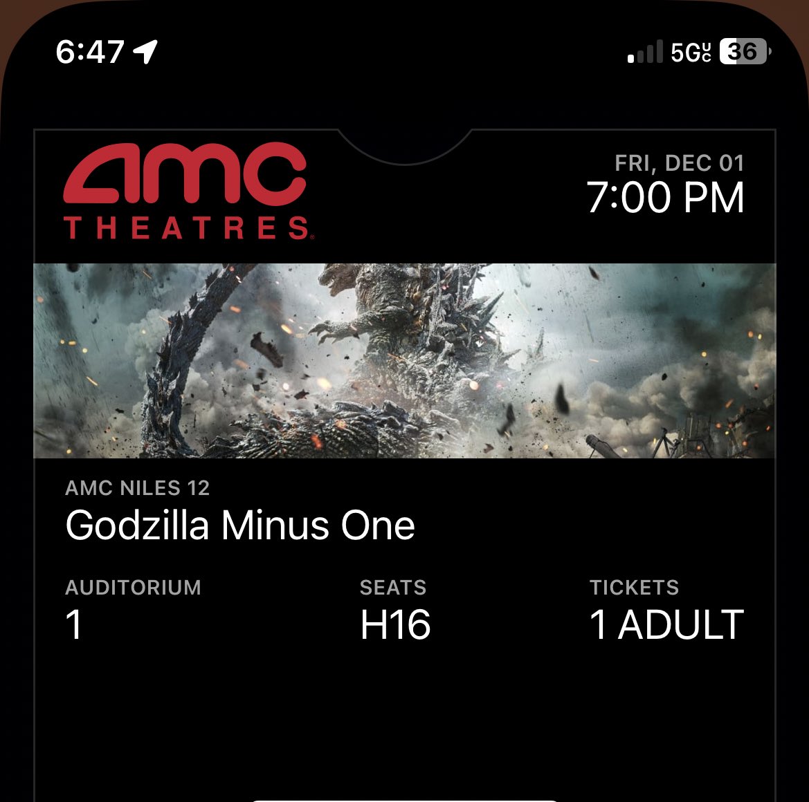 Cannot be more excited to see this. Middle seat, in IMAX, with a small crowd on a Friday Night. Yeaaa this is gonna be good. Godzilla will always be King