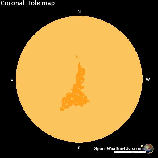 _SpaceWeather_'s tweet photo. A southern hemisphere coronal hole is facing Earth. Enhanced solar wind could arrive in ~3 days - Follow live on https://t.co/bsXLidnzGh https://t.co/B0zEM8QWMS
