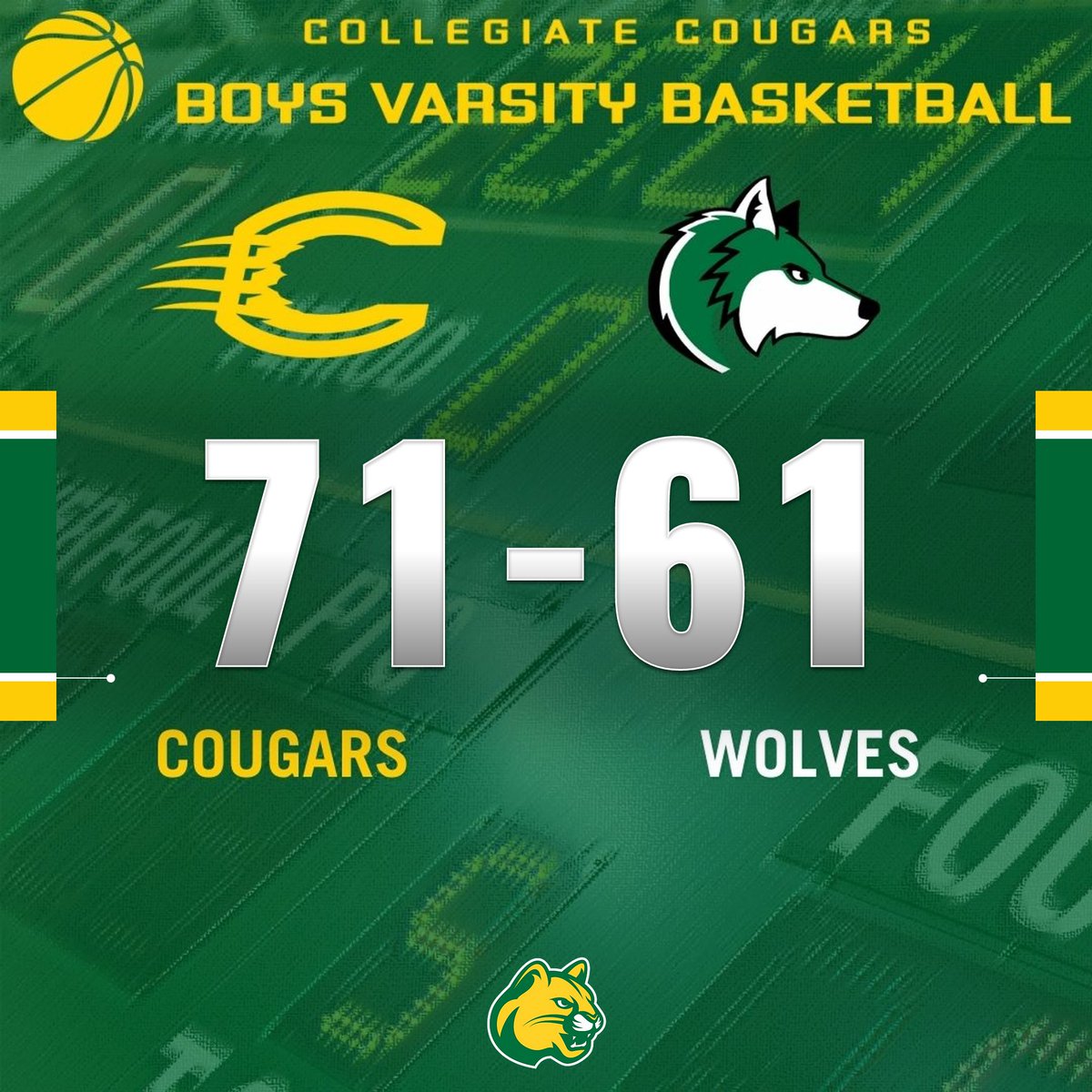 Good win for the Cougs over Saint John Paul.